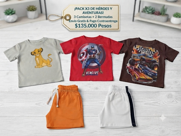 COMBO PACK X 3 CAMISAS NIÑOS